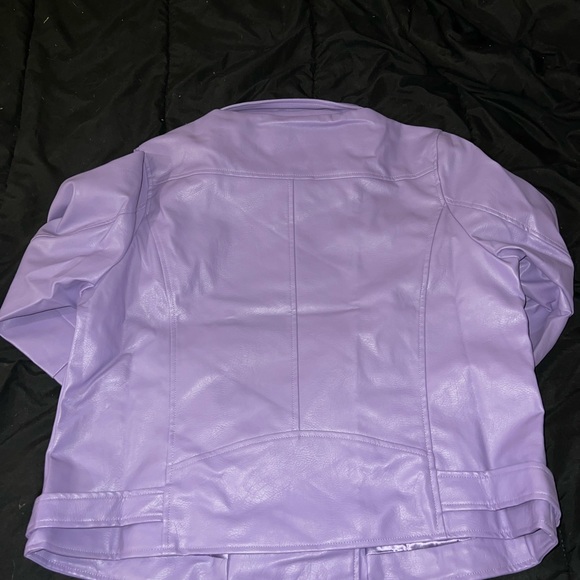 BNWT lavender faux leather moto jacket 1X $40 - Picture 5 of 6